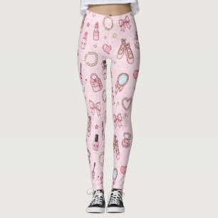 Schattige Roze Flamingo met Strik Gele Leggingen - Leggings