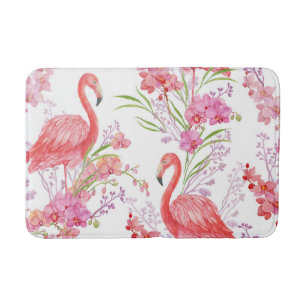 Schattige roze flamingo patroon betegelde badmat