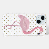 Schattige roze flamingo, Polka Dots-Personalized Case-Mate iPhone Case (Achterkant (horizontaal))