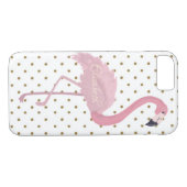Schattige roze flamingo, Polka Dots-Personalized Case-Mate iPhone Case (Achterkant (Horizontaal))