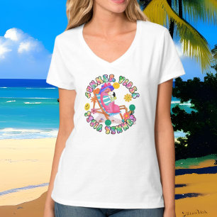 schattige roze flamingo Summer vibes T-shirt