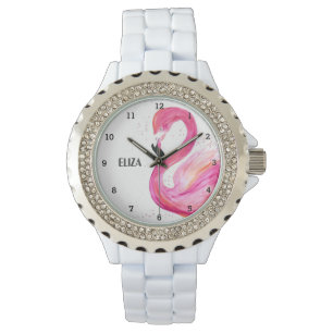 Schattige Roze Flamingo Tropical Bird Wildlife Wat Horloge
