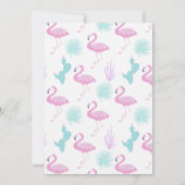 Schattige Roze Flamingo Tropisch Zomer Vrijgezelle Kaart (Achterkant)