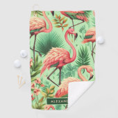  Schattige roze flamingo's Golfhanddoek (Insitu)