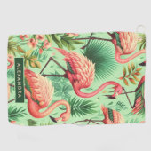  Schattige roze flamingo's Golfhanddoek (Horizontaal)