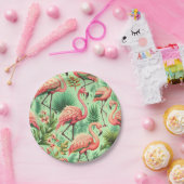 Schattige roze flamingo's Papieren Bordje (Feest)