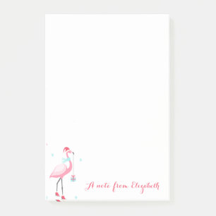 Schattige Roze Flamingo's Presenteren Sneeuwvlokke Post-it® Notes