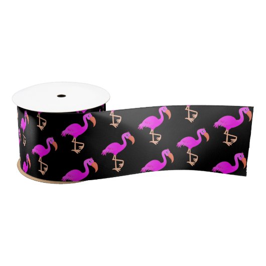 Schattige roze flamingo's satijn lint (Spoel)