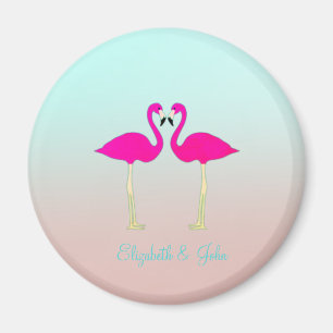Schattige Roze Flamingo's Verliefd-Persoonlijk Magneet