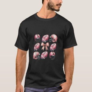 Schattige Roze football coquette strik Esthetics V T-shirt