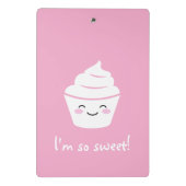 Schattige roze geanimeerde cupcake mini klembord (Achterkant)