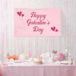 Schattige Roze Gelukkige Galentines Dag Feest Spandoek