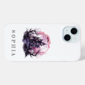 Schattige roze gepersonaliseerde Halloween telefoo Case-Mate iPhone Case (Achterkant (horizontaal))