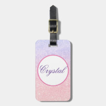 Schattige Roze Gepersonaliseerde Naam Glitter Trav