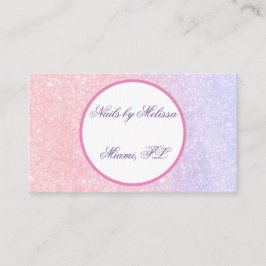 Schattige Roze Gepersonaliseerde Naam Glitter Visitekaartje