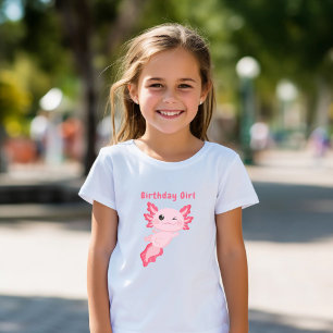 Schattige roze gepersonaliseerde verjaardagsmeisje t-shirt