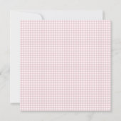 Schattige roze gingham meisje Baby shower Kaart (Achterkant)