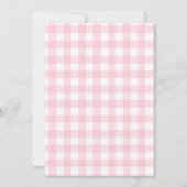 Schattige roze gingham met boog meisje Baby shower Kaart (Achterkant)