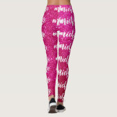 Schattige roze glitter monogram Leggings (Achterkant)