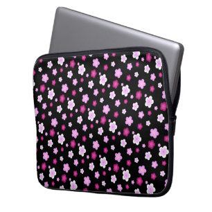 Schattige roze gradiënt daisy flower pattern laptop sleeve