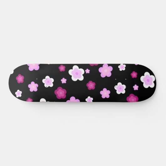 Schattige roze gradiënt daisy flower pattern skateboard (Horizontaal)