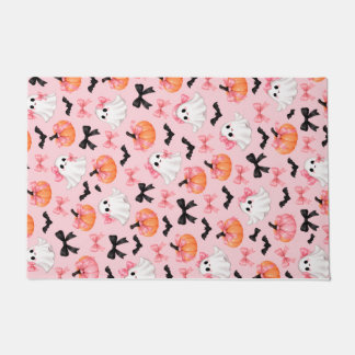 Schattige Roze Halloween Geesten & Pompoenen Coque Deurmat