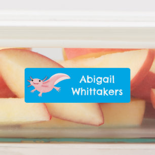 Schattige roze Happy Axolotl gepersonaliseerd Labels