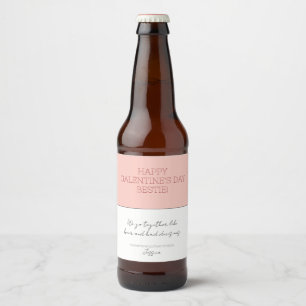 Schattige roze Happy Galentine's Day Partner in Cr Bier Etiket