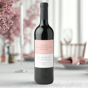 Schattige roze Happy Galentine's Day Partner in Cr Wijn Etiket