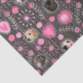 Schattige Roze Hart en Bloem Hond Mama Fotocollage Tissuepapier (Detail)