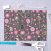 Schattige Roze Hart en Bloem Hond Mama Fotocollage Tissuepapier (Craft)