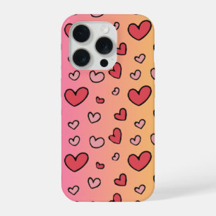 schattige roze hart iphone 15 pro hoesje. hoesje