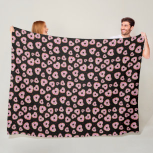 Schattige roze hart koekepatroon fleece deken