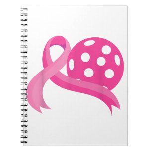 Schattige Roze Hart Lint Pickleball Borstkanker Be Notitieboek