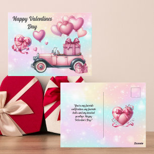 Schattige Roze Hart Valentijnse Briefkaart