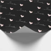 Schattige roze harten & liefde script Valentijnsda Cadeaupapier (Hoek)