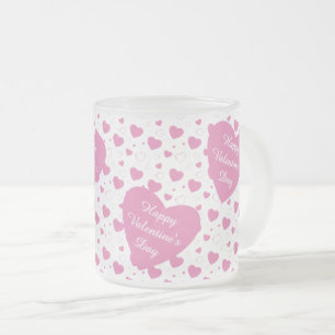 Schattige roze hartjes romantisch patroon matglas koffiemok
