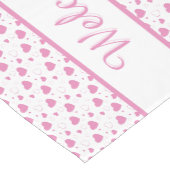 Schattige roze hartjes romantisch patroon medium tafelloper (Hoek)