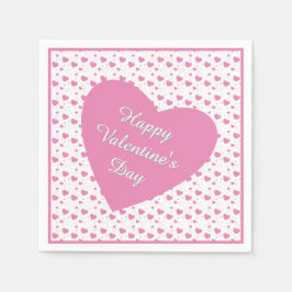 Schattige roze hartjes romantisch patroon servet