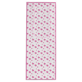 Schattige roze hartjes romantisch patroon wijn cadeautas
