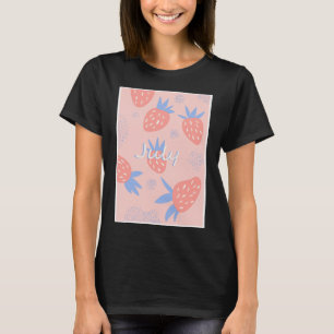 Schattige Roze Juli Aardbei Vers Fruit Berry Summe T-shirt
