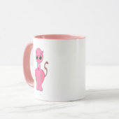 Schattige roze kat mok (Voorkant links)