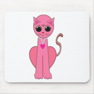 Schattige roze kat muismat