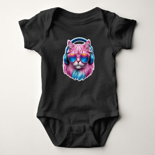 Schattige Roze Kat  Romper (Voorkant)