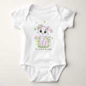 Schattige roze kat romper (Voorkant)