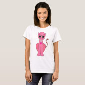 Schattige roze kat t-shirt (Voorkant volledig)