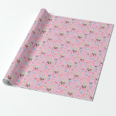 Schattige roze kerst notenkraker cadeaupapier (Uitgerold)