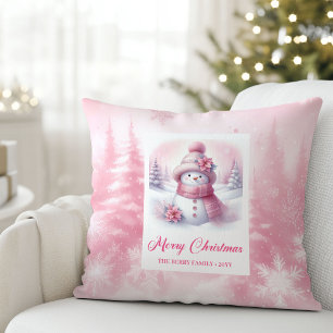 Schattige Roze Kerstman Kerstkussen Decoratie Kussen