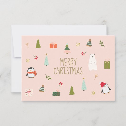 Schattige roze kerstsymbolen (Voorkant)