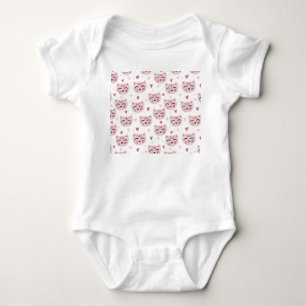 Schattige Roze Kittens en Hartjes Patroon voor Kin Romper